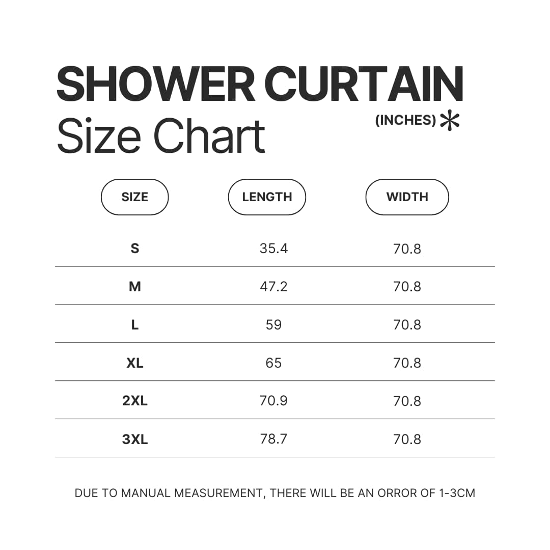 Shower Curtain Size Chart - Ice Nine Kills Store