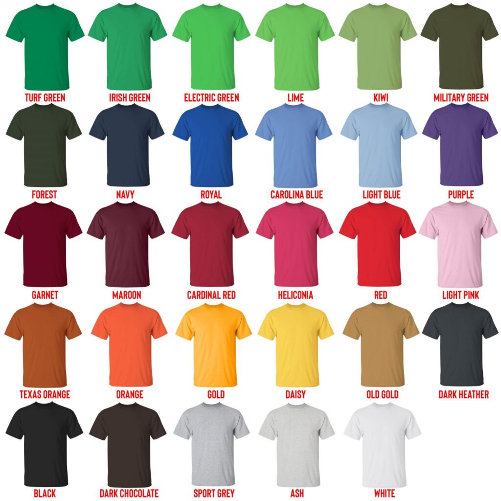 t shirt color chart - Ice Nine Kills Store